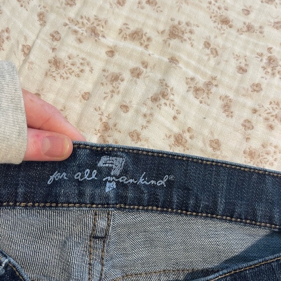 7 For All Mankind dark denim low rise jeans - Picture 2 of 7